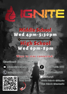 Ignite Youth Group Wednesday nights